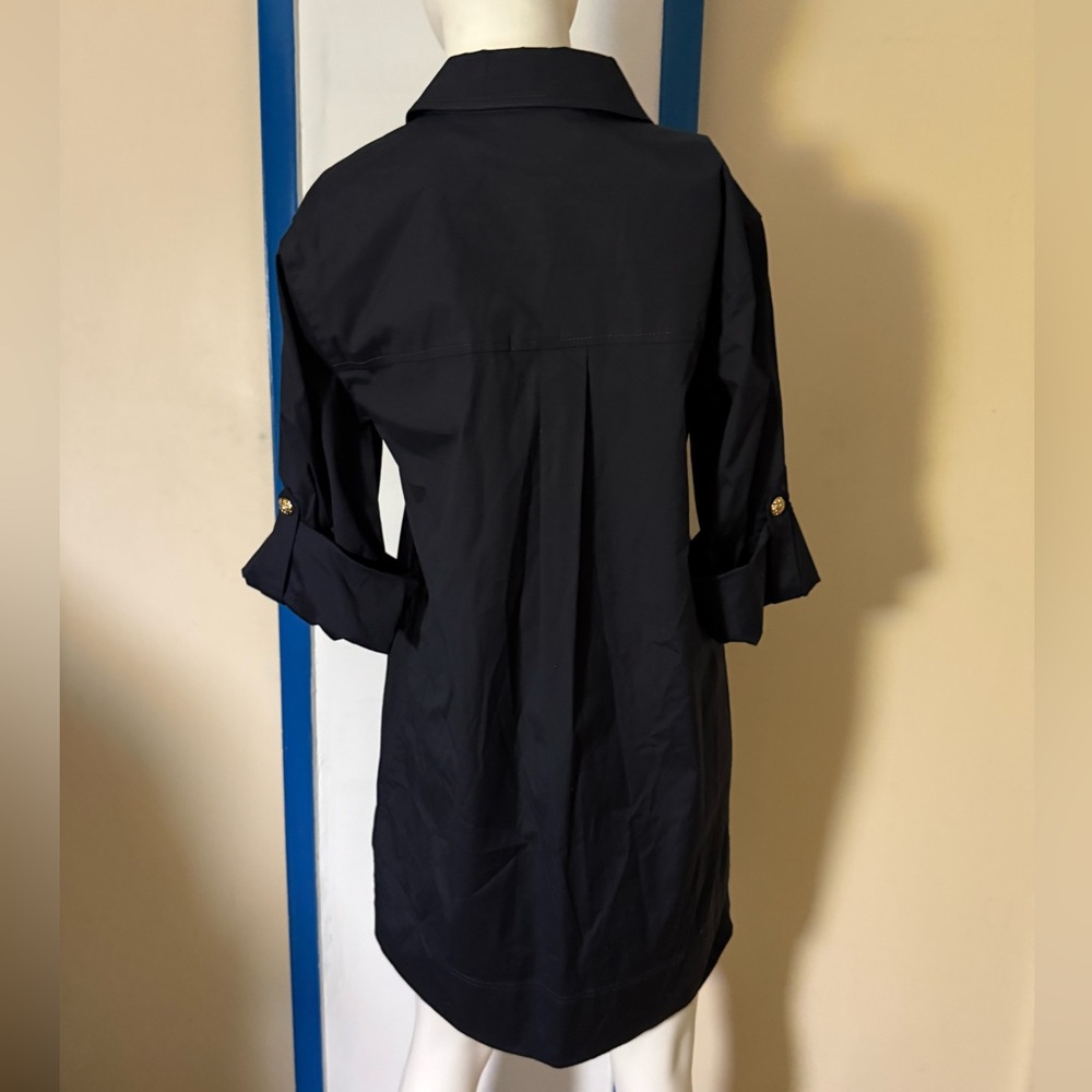 Veronica beard Saude cargo dress poplin nwt roll tab 6 navy poplin shirtdress - Picture 8 of 9